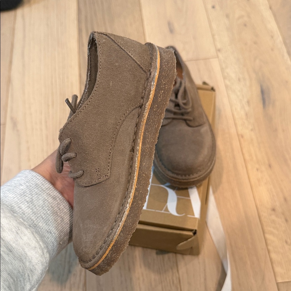Zara Kids Taupe Suede Dress Shoes - Picture 3 of 5